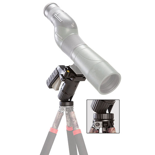 The BOG PCA Professional Camera Adapter features a pistol-grip ball head for easy one-hand operation, a quick-change stem, and versatile thread bushings for most mounts.