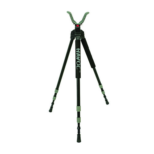 The BOG Havoc Shooting Stick Tripod offers lightweight portability, durable stability, quick twist-style leg locks, and 360° USR shooting comfort for every hunter.