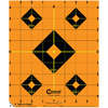 Caldwell Orange Peel Targets feature dual-color flake-off technology for instant hit visibility, making target acquisition easy with a vibrant orange background.