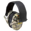 The Caldwell E-Max Low Profile Hearing Protection features dual microphones for stereo sound, amplifies safe sounds, and protects against harmful noise, ideal for shooters.