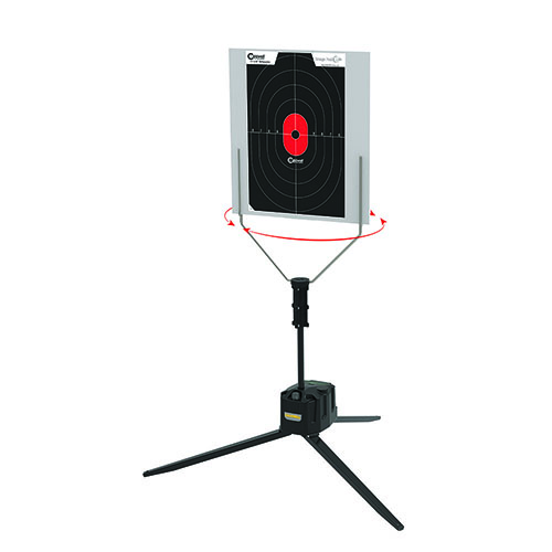 The Caldwell Target Turner features adjustable speed for interactive training, a reusable target backer, and a portable design that sets up in under 60 seconds.