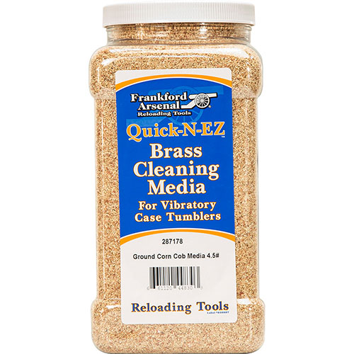The Frankford Arsenal Corn Cob Media effectively polishes brass while providing a reusable 4.5 lbs container, ideal for maintaining your firearms and accessories.