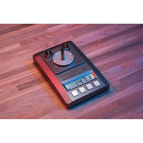 The Frankford Arsenal Platinum Series Precision Scale offers 1500 grain capacity, 0.1 grain accuracy, easy controls, and dual power options, ideal for precision loading.