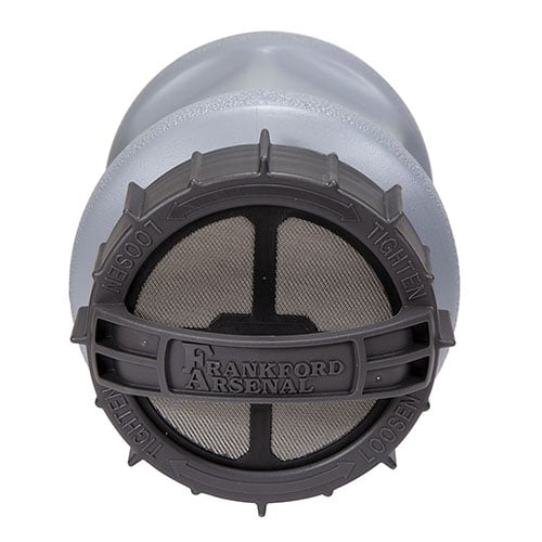 The Frankford Arsenal Rotary Tumbler Straining Caps feature robust wire mesh, allowing you to rinse brass and stainless media easily without losing pins, available in a convenient 2 pack.