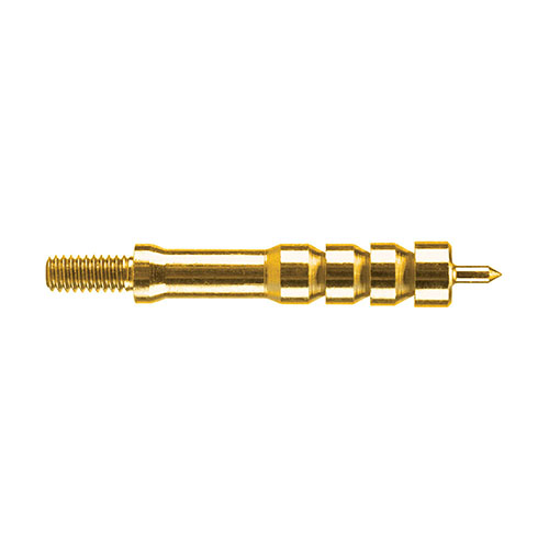 The Tipton Solid Brass Jag ensures a tight fit for effective cleaning with its pointed tip, caliber-specific design, and durable 8-32 threads for optimal performance.