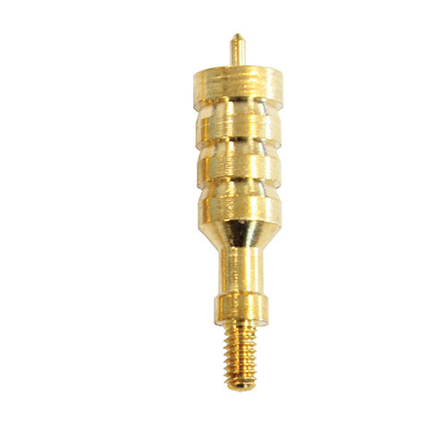 The Tipton Solid Brass Jag ensures a tight fit for effective cleaning, with a pointed tip for patch centering and durable 8-32 threads for reliable use.