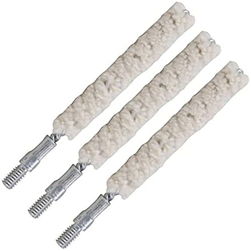 The Tipton Bore Mop 3 pk features ultra-absorbent 100% cotton mops that efficiently apply solvents and lubes, perfect for cleaning fouled bores.