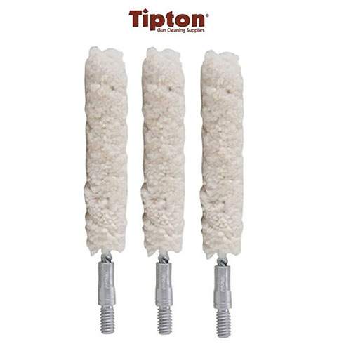 Tipton Bore Mops are ultra-absorbent 100% cotton tools that efficiently carry solvents and lubes into your bore and chamber, ideal for cleaning fouled bores.