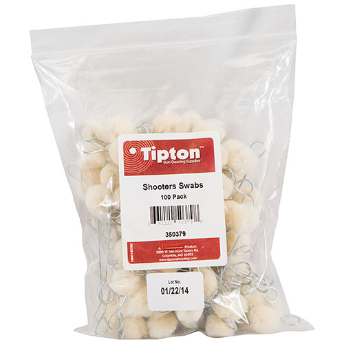 Tipton Shooters Swabs are versatile 4" wire-handled tools ideal for applying lubes, solvents, and cleaning hard-to-reach areas in firearms.