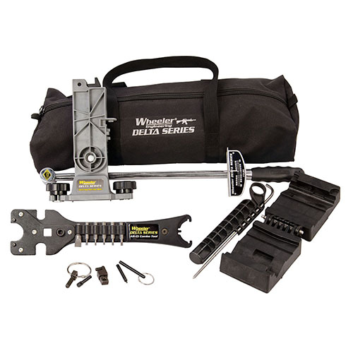 The Wheeler Delta Series AR Armorers Essentials Kit offers 7 high-quality tools for AR-15/M16 builds, repairs, and maintenance, all in a durable carry case.