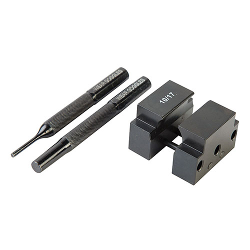 Effortlessly remove A2 style gas blocks with the Wheeler AR Gas Block Taper Pin Removal Tool, featuring durable tool steel and easy-to-use punches.