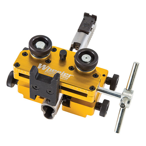 The Wheeler® Armorer’s Handgun Sight Tool offers durable construction for easy adjustment, installation, and removal of dovetail handgun sights, ensuring long-lasting performance.