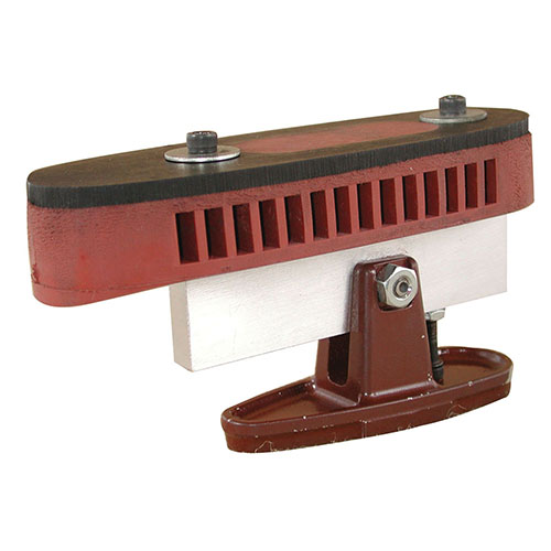 The Wheeler Recoil Pad Installation Fixture ensures precise transfer of toe-line and comb angles, plus stable sanding support for a perfect recoil pad fit.