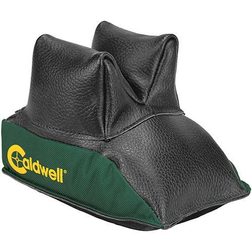 Experience stability with the Caldwell Universal Rear Shooting Bag, crafted from durable leather and polyester for a secure, shape-retaining rest compatible with most front rests.