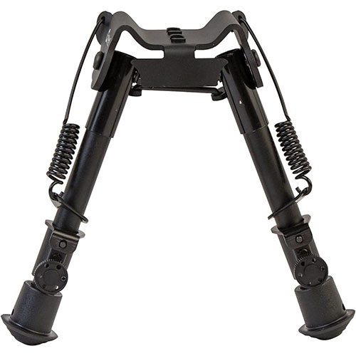 Enhance your shooting precision with the Caldwell Accumax Bipod featuring quick-deployment carbon fiber legs, rubber feet, twist-lock tech, and 180-degree leg adjustment.
