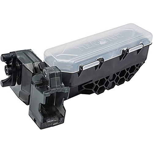 The Caldwell 22LR Rotary Mag Charger is the fastest loader for T/CR22 and 10/22 magazines, holding 100 rounds, with durable construction for easy ammo loading.