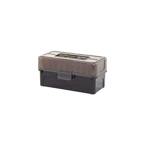The Caldwell AR-15 Mag Charger Ammo Box securely holds 50 rounds of .223, 5.56 x 45, and .204, features a removable lid, and is built for durability and long-term storage.