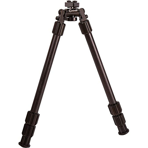 The Caldwell 13"-30" Accumax Bipod is ultra-lightweight at 13 oz, features durable carbon fiber legs, and offers quick adjustments with secure locking for optimal stability.