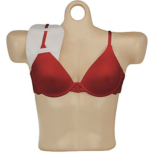 The Caldwell Hidden Comfort Recoil Shield for Women offers discreet recoil protection with a soft cotton blend cover, easily attaching to your bra strap for all-day comfort.