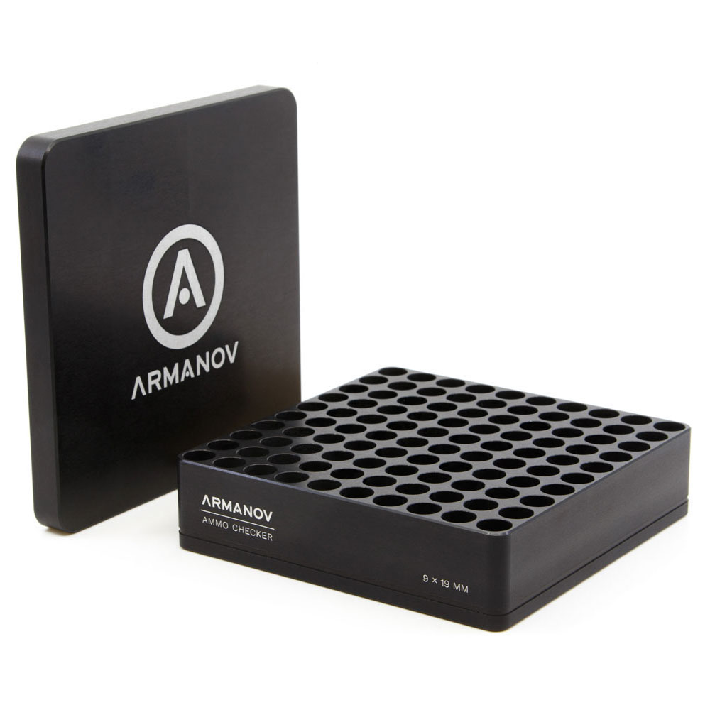 The ARMANOV 100 rnd Ammo Checker with Flip Cover ensures quick, reliable ammo testing, reducing malfunctions and saving time with its efficient design.