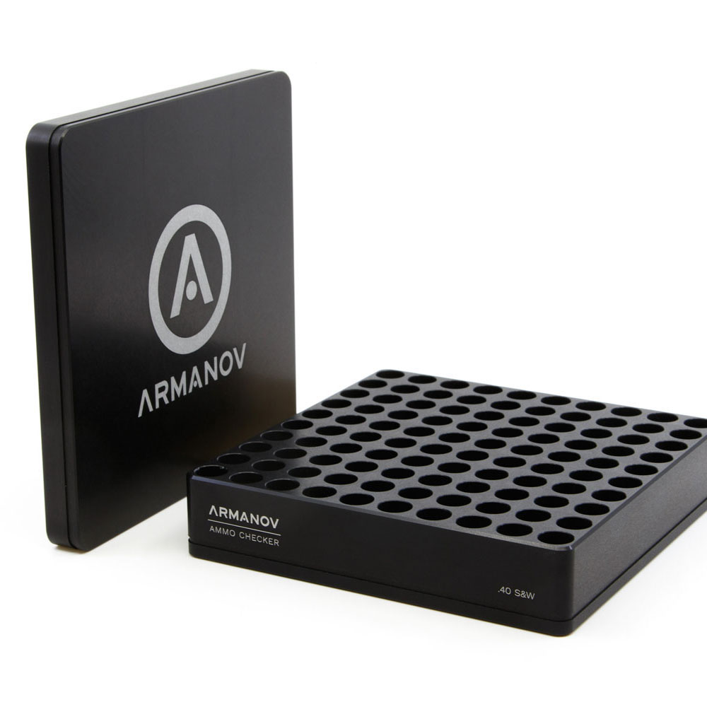 The Armanov 100 rnd Ammo Checker with Flip Cover ensures quick ammo consistency checks, reduces malfunctions, and features a fast ejection design for efficient testing.