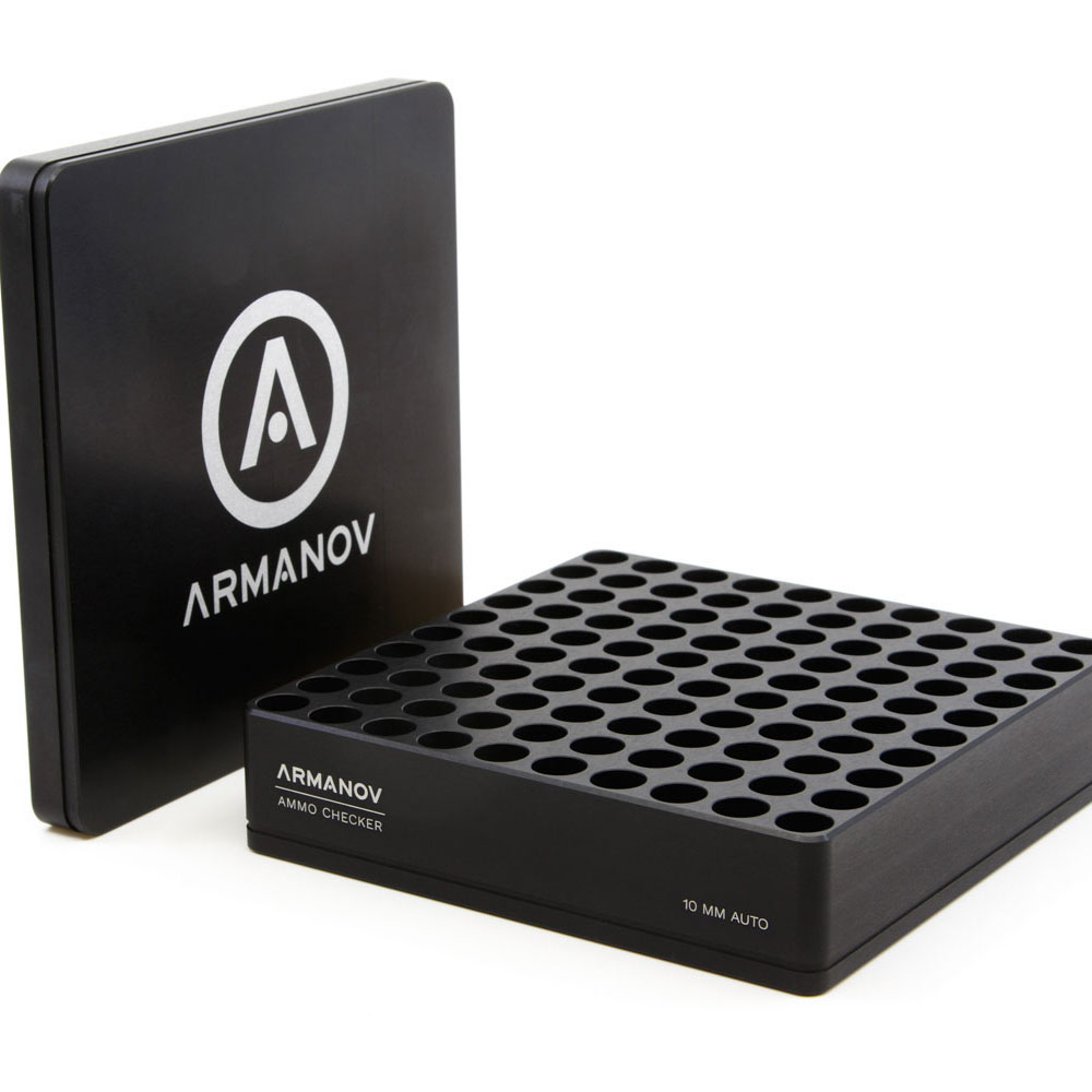 The ARMANOV 100 rnd Ammo Checker with Flip Cover ensures efficient ammo testing, reducing malfunctions and saving time with a precision-machined aluminium design.
