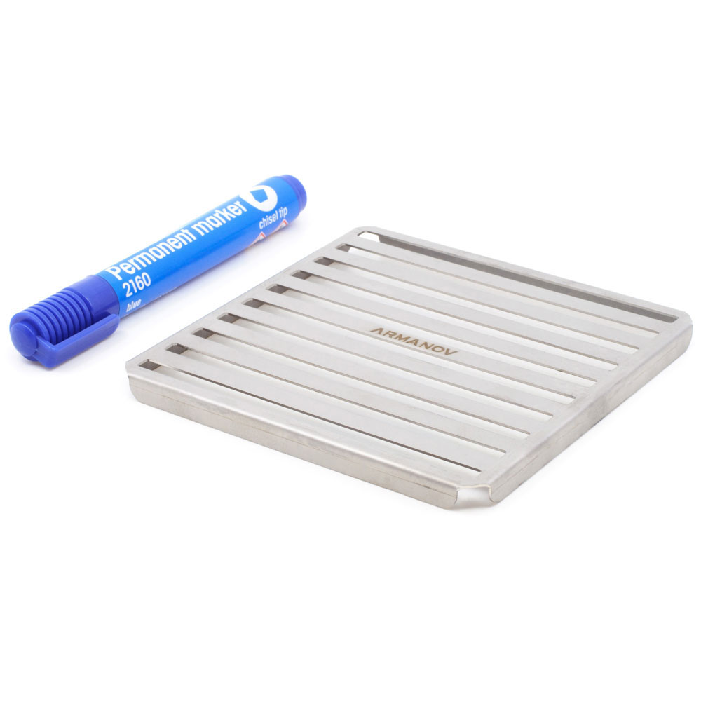 Mark your .40S&W and .45ACP brass easily with durable stainless steel stencils, compatible with Ammo checker, and includes a colour marker for quick identification.