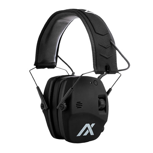 Experience superior hearing protection with AXIL TRACKR Blu Earmuffs, featuring Autoblocker Tech, 27 dB SNR, Bluetooth 5.0, and customizable sound enhancement.