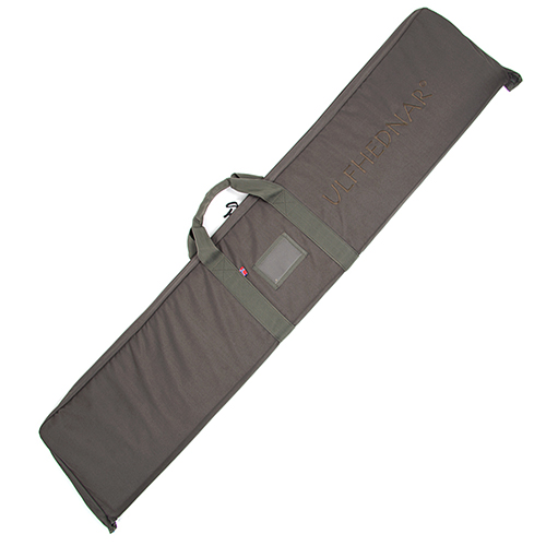 The ULFHEDNAR Guncover is a versatile 160cm case for long-range weapons, doubling as a shooting mat, with Molle straps, ammo holder, and comfortable backpack straps.