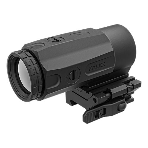 The FALKE B5X offers compatibility with various sights, a quick flip Picatinny mount, fog-resistant sealing, durable housing, and is trusted by elite forces.