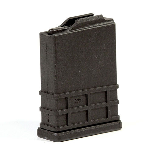 The MDT Polymer Magazine holds 10 rounds of 223 Rem, compatible with MDT Chassis and many M24 type systems, offering reliable performance and durability.