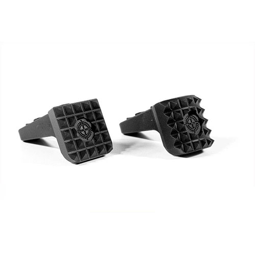 The MDT M-Lok Barricade Stop features a durable anodized aluminum design, a large 1