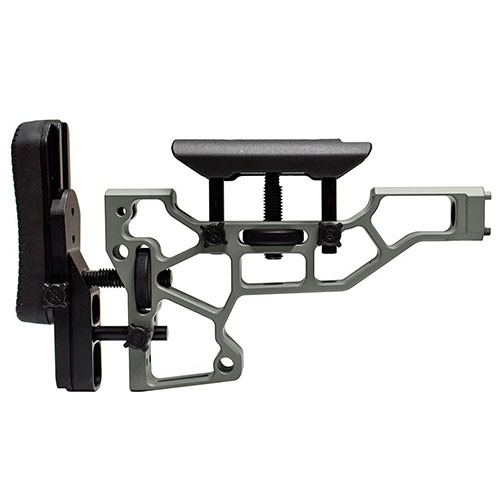 Experience unmatched comfort and performance with the MDT Skeleton Rifle Stock, featuring toolless adjustments for cheek riser and buttpad, fitting ACC and ESS chassises.