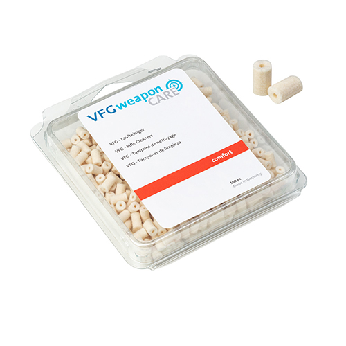 The VFG COMFORT Barrel Cleaner for Cal. .45 offers 250 pieces designed for light cleaning, oiling, and de-oiling, ensuring optimal barrel maintenance.