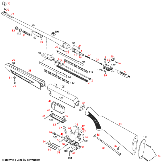 Browning® BAR Schematic Brownells UK