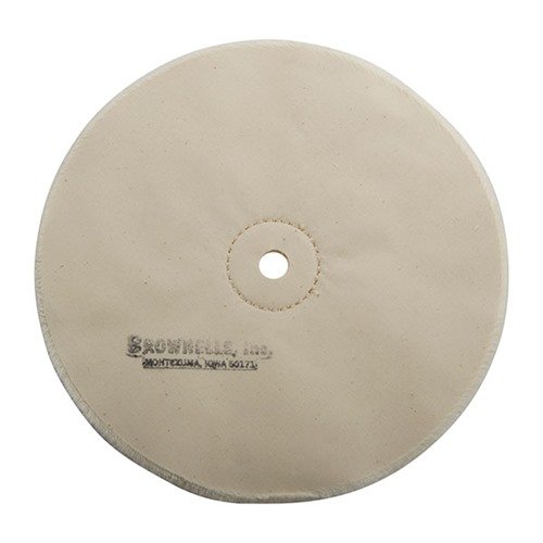Brownells Muslin Polishing Wheel is ideal for first cleaning and fine finishing, ensuring a bright metal finish while extending wheel life with proper grit management.