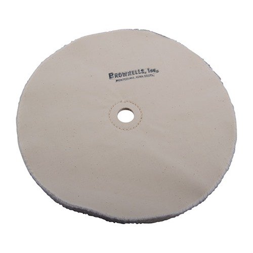 Brownells Muslin Polishing Wheel is essential for gun polishing, providing flexibility for cleaning, smoothing grit marks, and achieving a bright finish.