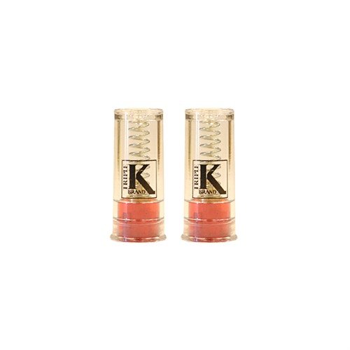 Enhance your dry-fire practice with TRIPLE-K's Deluxe Snap Caps, featuring spring-loaded primers to protect firing pins and a distinct design to avoid confusion with live rounds.