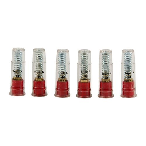 Enhance your dry-fire practice with TRIPLE-K .44 Deluxe Snap Caps, featuring spring-loaded primers to protect firing pins and prevent mixing with live rounds.