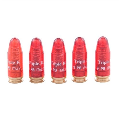 Enhance your dry-fire practice with TRIPLE-K's Deluxe Snap Caps, featuring spring-loaded primers to protect firing pins and prevent mix-ups with live rounds.