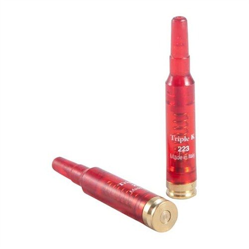 .223 Rem Deluxe Snap Caps by TRIPLE-K feature a brass base and plastic body, perfect for safe dry-fire practice to protect firing pins and enhance shooting skills.