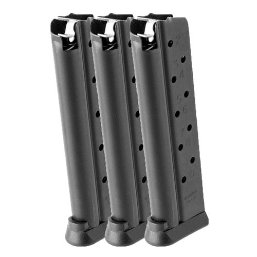 Experience reliability with Brownells Gen2 1911 9MM Magazines, featuring heat-treated stainless steel, anti-tilt followers, and corrosion-resistant Xylan coating.