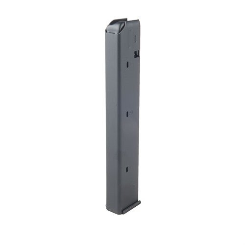 The BROWNELLS AR-15 32RD Colt Style Magazine features a durable steel body, Xylan coating for corrosion resistance, and easy maintenance with a removable floorplate.
