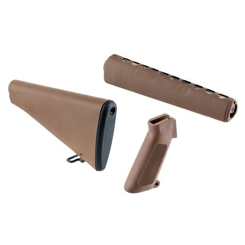 Recreate an American Classic with Brownells M16A1 Furniture Kits, featuring original-style buttstock, handguard, and pistol grip in various authentic colors.