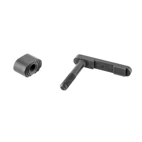Upgrade your AR-15 with the BROWNELLS Magazine Release Assembly, featuring a durable black oxide finish, precision machined components for reliability, and a milled button.
