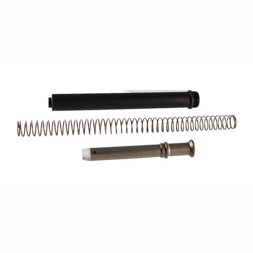 Upgrade your AR build with the Brownells AR-15 Rifle Length Buffer Tube Kit, featuring Mil-Spec 7075 aluminum, matte black finish, and complete with buffer and spring.