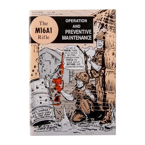 Complete your retro AR-15 build with this 1969 reproduction manual, featuring 30 pages of operation and maintenance tips for the M16A1 rifle.