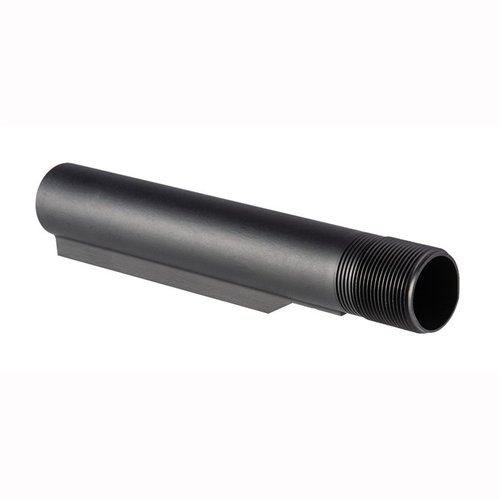 The Brownells AR-15 Mil-Spec 6 Position Buffer Tube is precision machined from 7075 aluminum, ensuring durability and compatibility with adjustable stocks.