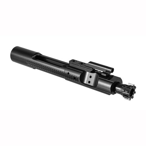 The Brownells M16 5.56 Bolt Carrier Group features durable 9310 and 8620 steel, black-nitride finish, and MPI for reliable performance in AR-15 and M16 rifles.