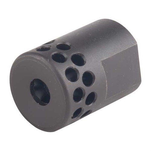 The Brownells Short Muzzle Brake enhances shooting stability with its compact 1